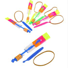 Assorted Flying Rocket Helicopter with Elastic Launcher