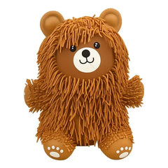 Brown bear-shaped squishy with a strand-textured surface