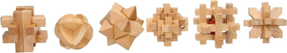 Wooden Puzzle Set – Brain Teasers for Kids & Adults 6-Piece image 2