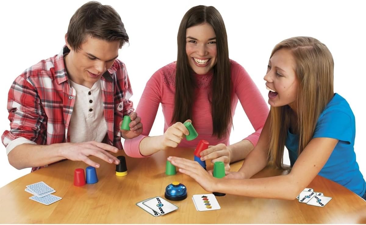 Speed Cup Stacking Game – Interactive Speed Stacking Game for Kids | 20 Colorful BPA-Free Cups, 24 Picture Cards & Bell | Montessori Toy for Ages 3+ | Fast Reaction Family Game image 2