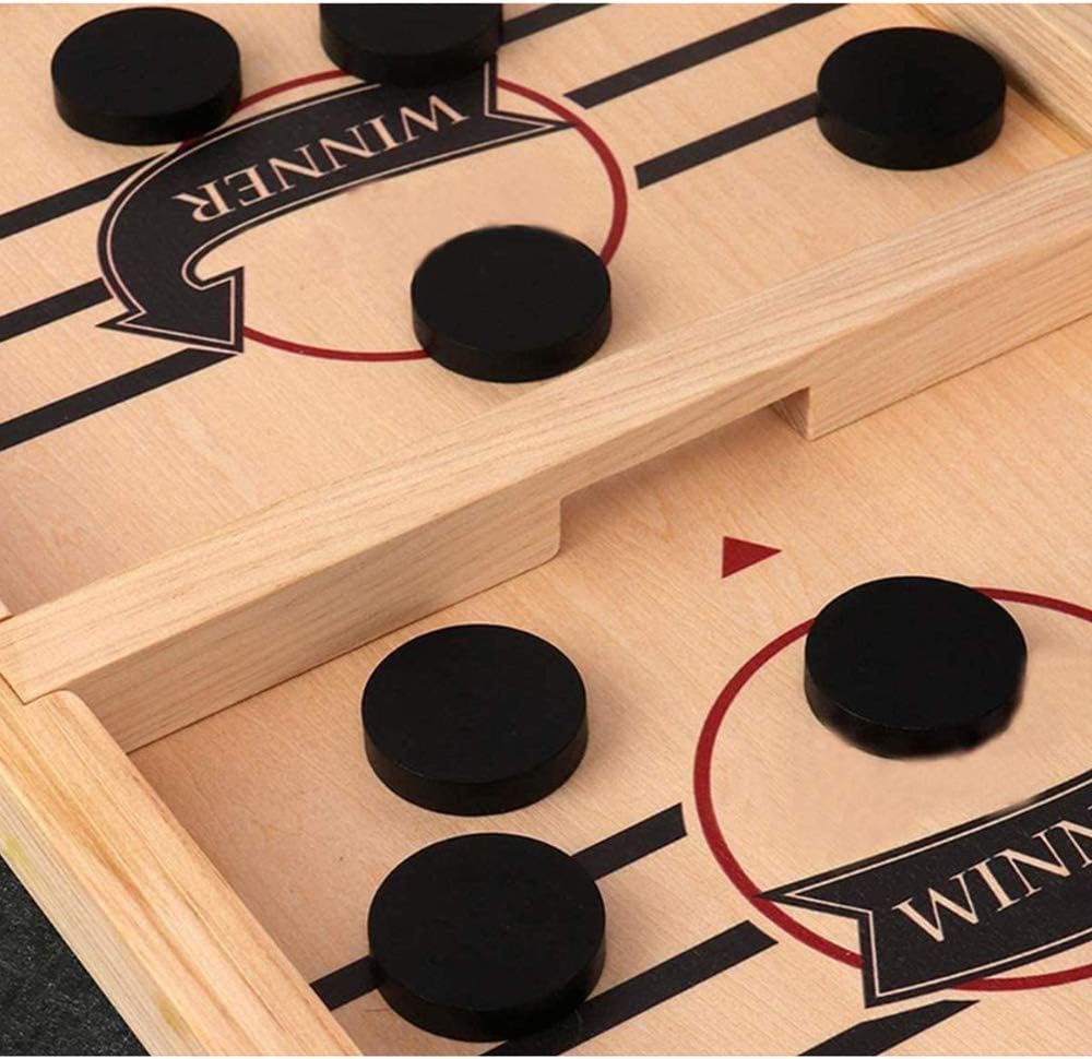 Wooden Table Hockey Game – 2-in-1 Fast Sling Puck & Bouncing Chess Board Game | Desktop Battle for Adults, Kids & Family Parties image 7