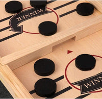 Wooden Table Hockey Game – 2-in-1 Fast Sling Puck & Bouncing Chess Board Game | Desktop Battle for Adults, Kids & Family Parties image 7