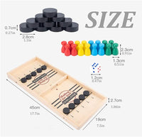 Wooden Table Hockey Game – 2-in-1 Fast Sling Puck & Bouncing Chess Board Game | Desktop Battle for Adults, Kids & Family Parties image 4