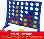 Connect 4 Strategy Board Game for Kids Ages 6 and Up, Classic Disc-Dropping Fun, Includes Grid, Legs, Slider Bar, 21 Red and 21 Yellow Discs, and Instructions, Perfect for Family Game Night