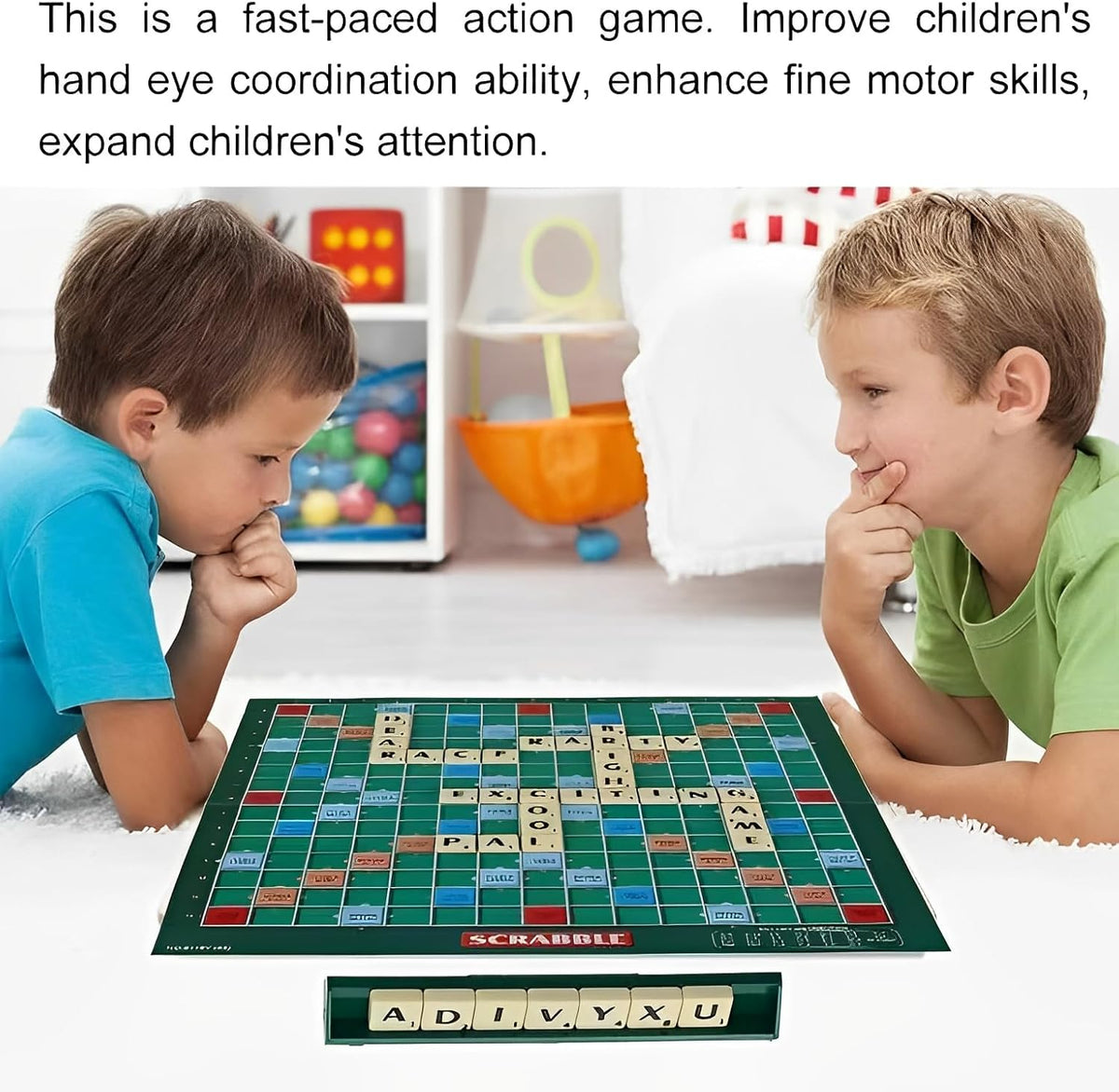 Word Board Game Classic Board Game – Original Crossword Game for Kids & Adults | Word-Building Strategy Game for 2–4 Players | Educational Family Game Night Favorite image 8