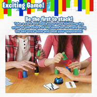 Speed Cup Stacking Game – Interactive Speed Stacking Game for Kids | 20 Colorful BPA-Free Cups, 24 Picture Cards & Bell | Montessori Toy for Ages 3+ | Fast Reaction Family Game image 3