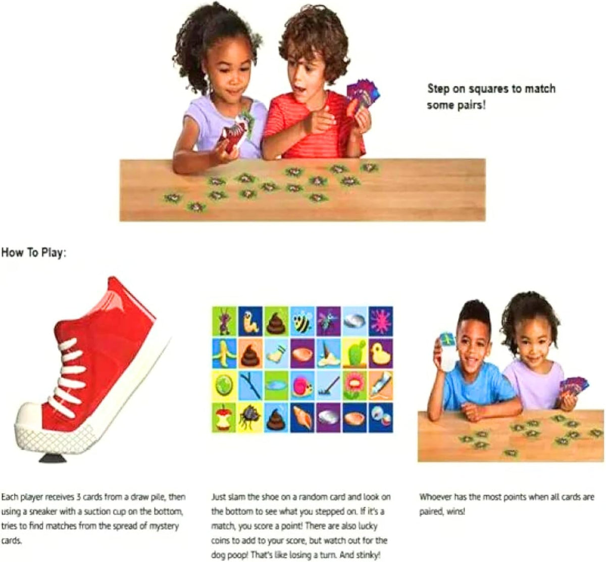 What Did I Step In? – Funny Parent‑Child Matching Game | Step on Cards, Match Pairs with Sneaker Suction Game Toy image 3