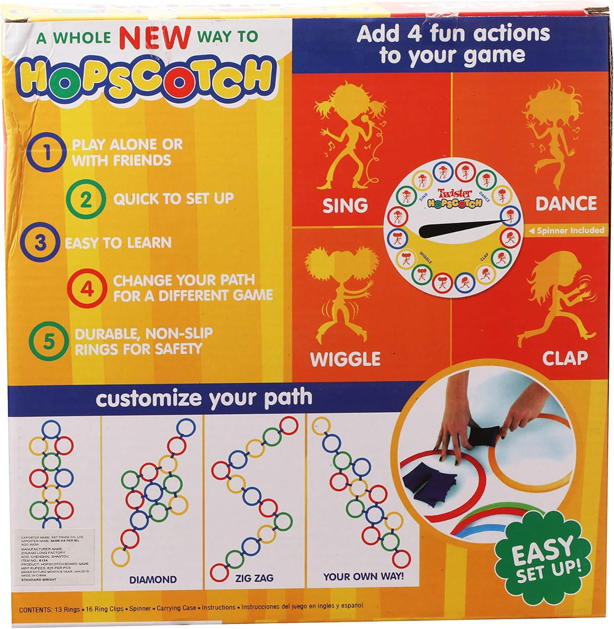 Floor Party Game Hopscotch Indoor Game Set for Kids – Colorful, Foldable, Gym‑Quality Hop & Twist Mat | 1–4 Players | Ages 3+ image 3