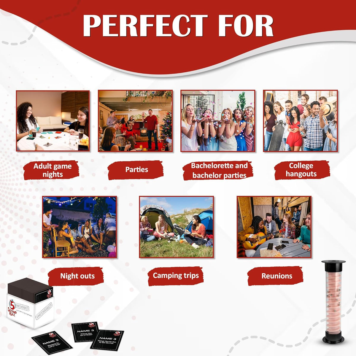 Quick Answer Party Game Uncensored – Hilarious Adult Party Game for 3+ Players | Fast-Paced NSFW Game with Raunchy Prompts & Timer | Ages 17+ image 8