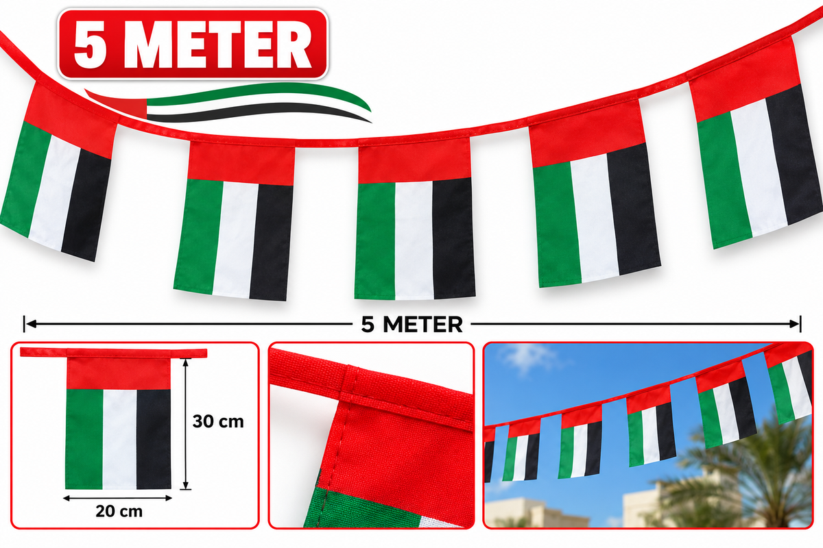 UAE flag bunting small-size decoration reference photo