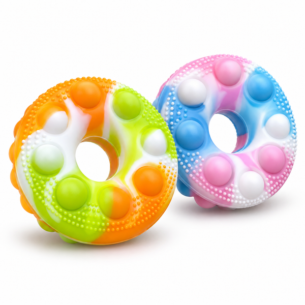 3D Donut Pop Fidget Toy – Sensory Bubble Stress Relief Toy, Assorted Colors