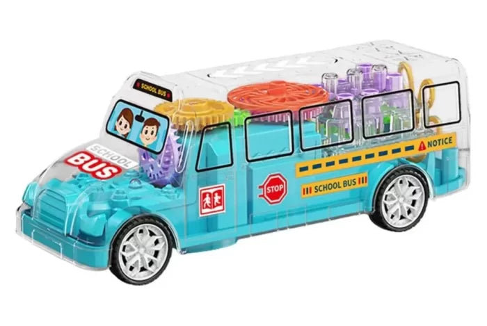 Transparent 3D Gear Bus Toy 1:24