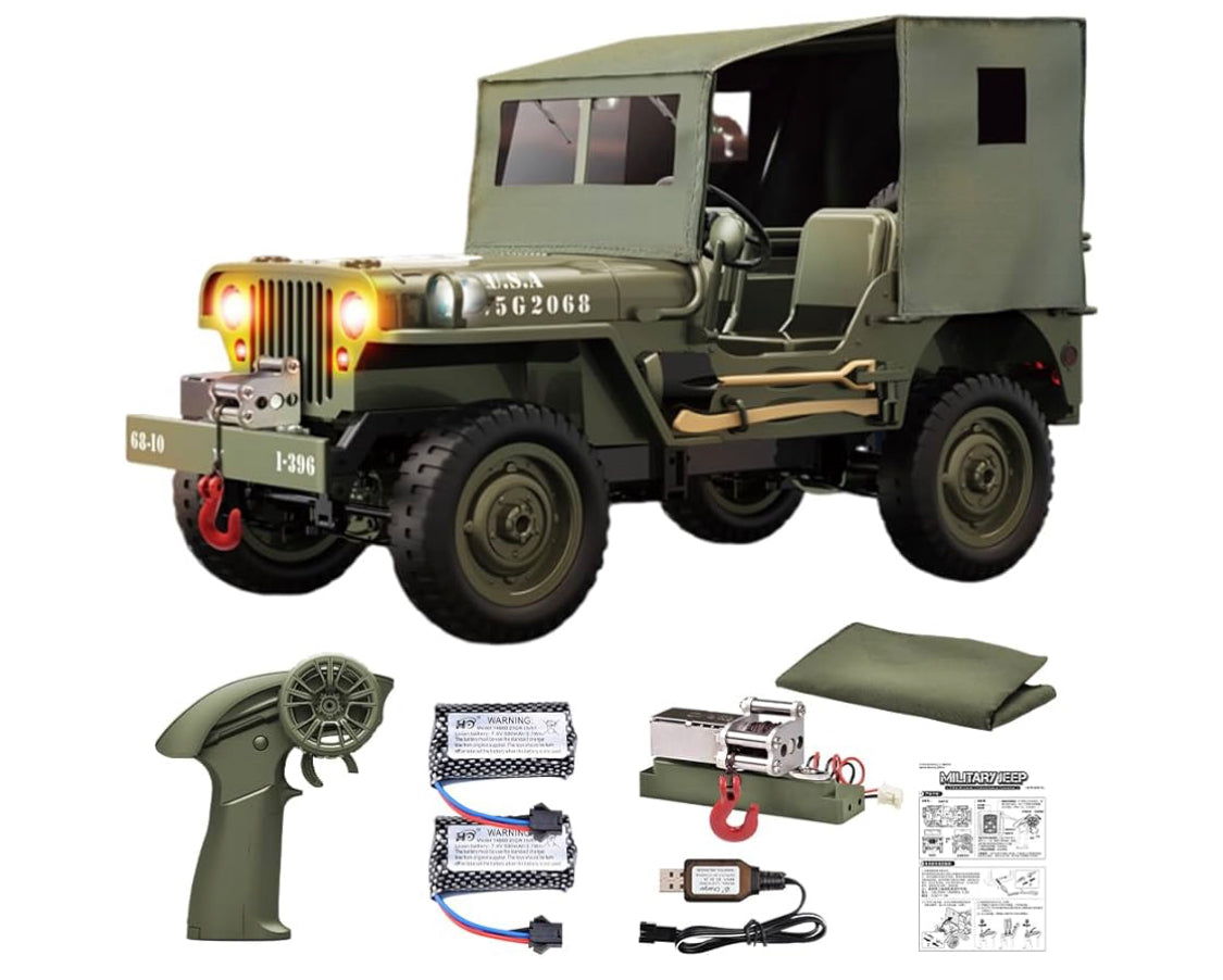 RC Military Jeep car rock crawler 1:10