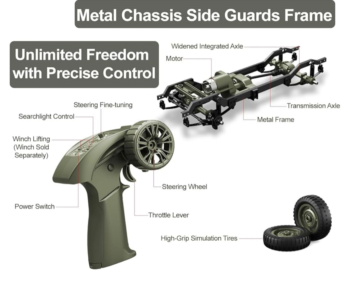 RC Military Jeep car rock crawler 1:10 product image 5