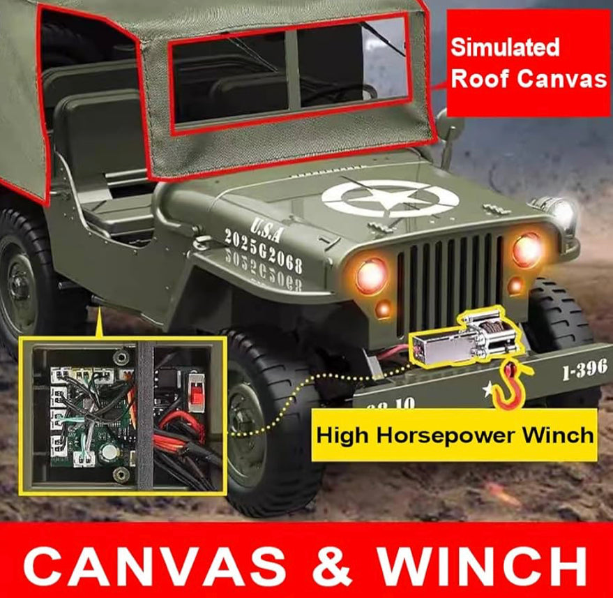 RC Military Jeep car rock crawler 1:10 product image 6