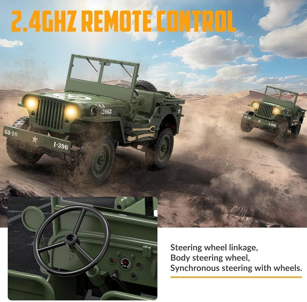 RC Military Jeep car rock crawler 1:10 product image 9