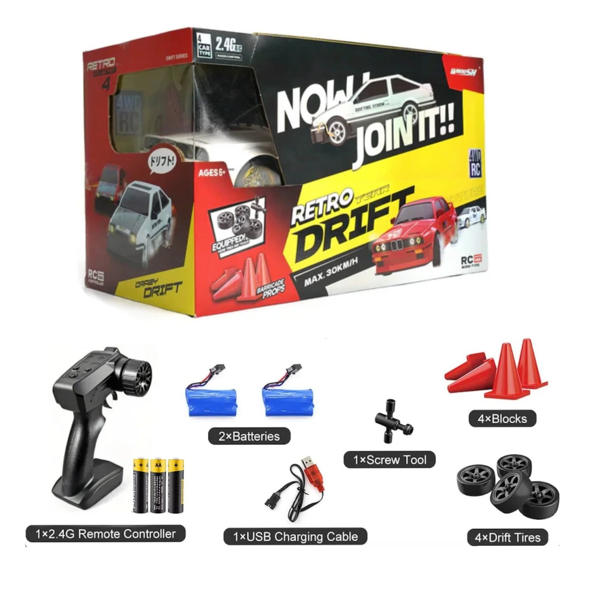 Classic red JDM Drift Car 1:16 product image 15