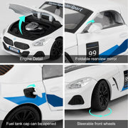 BMW Z4 1:24 diecast toy car rear angle view