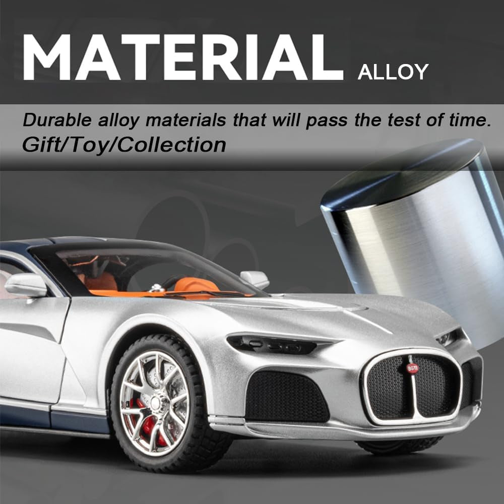 Bugatti Atlantic 1:24 diecast toy car front angle view