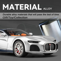 Bugatti Atlantic 1:24 diecast toy car front angle view