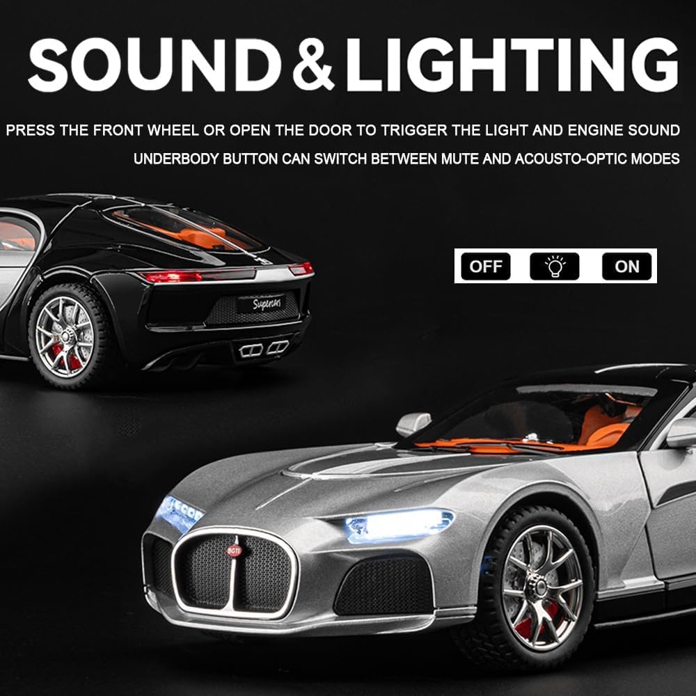 Bugatti Atlantic 1:24 diecast toy car side view