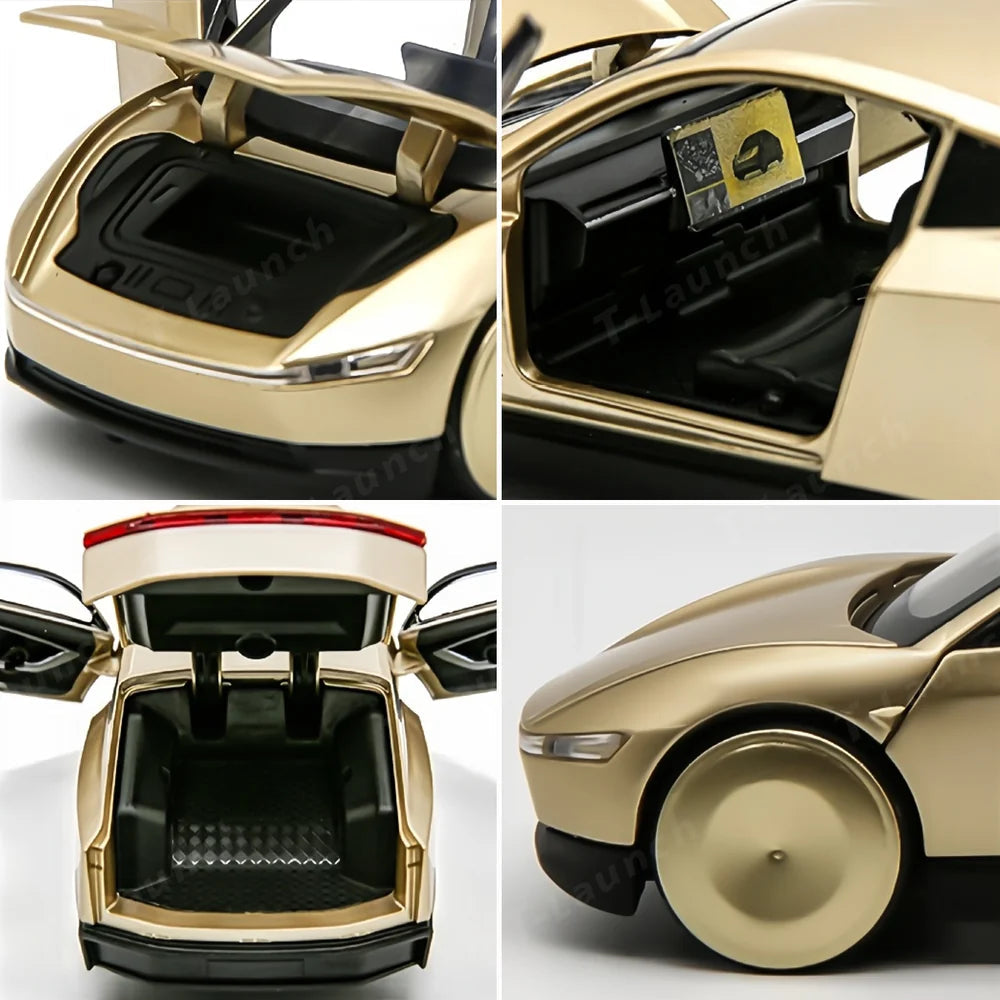 Tesla Cybercab 1:24 diecast toy car top view