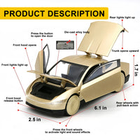 Tesla Cybercab 1:24 diecast toy car side view