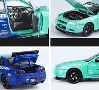 Nissan GT-R R34 1:24 diecast toy car wheel detail
