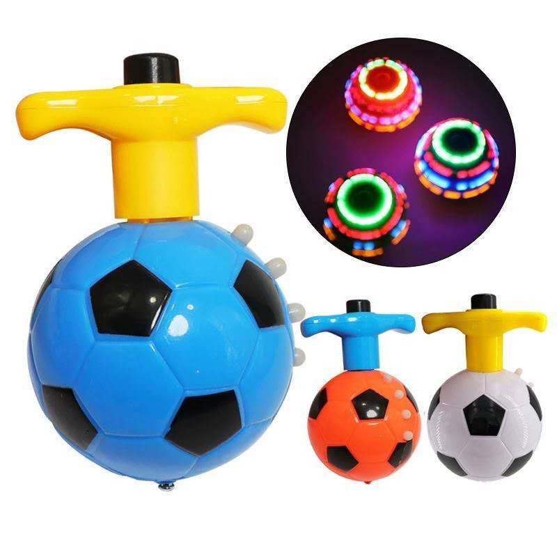 LED Music Flash Football Spinning Top