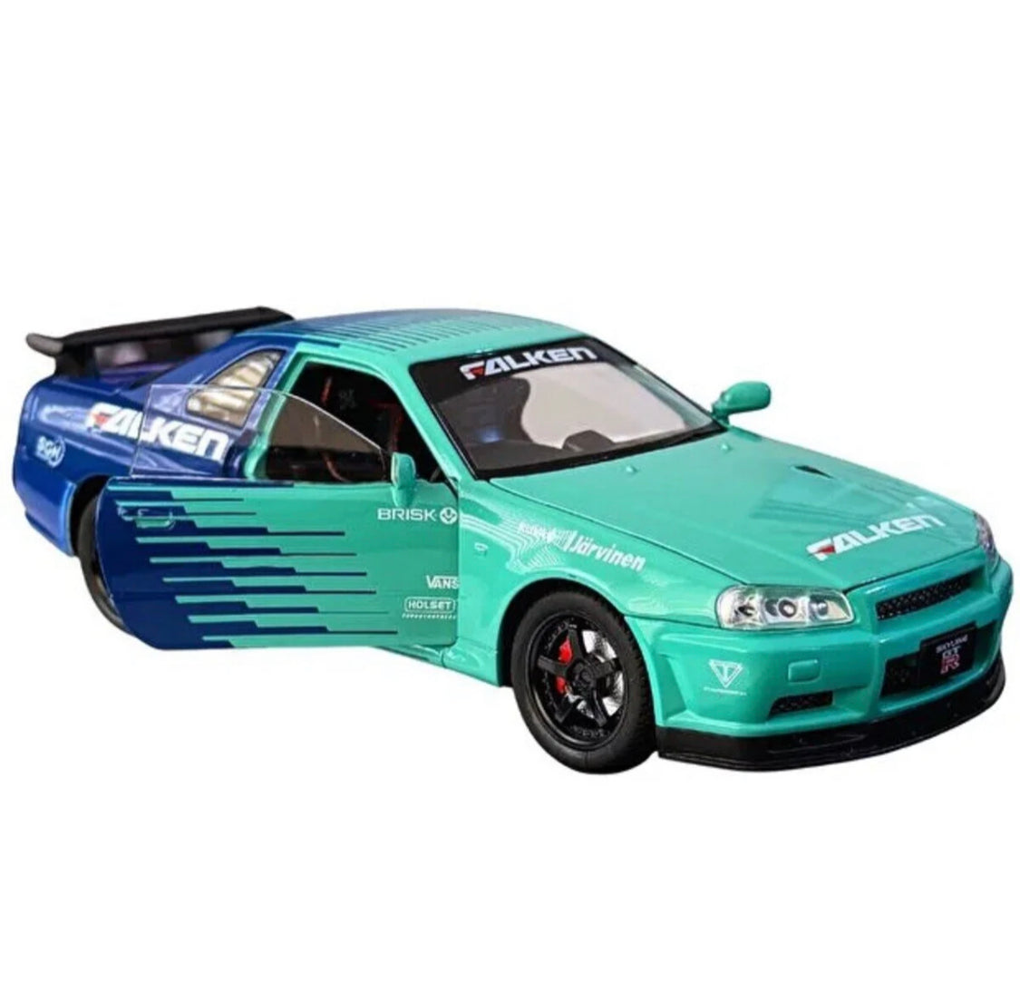 Nissan GT-R R34 1:24 diecast toy car packaging view