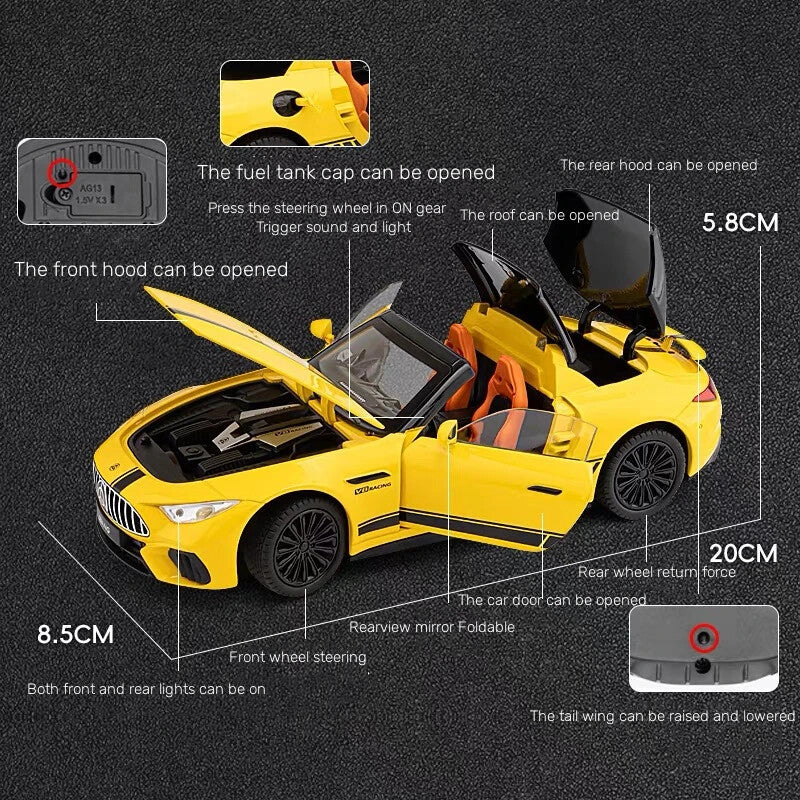 Mercedes-AMG SL63 1:24 diecast toy car opening detail
