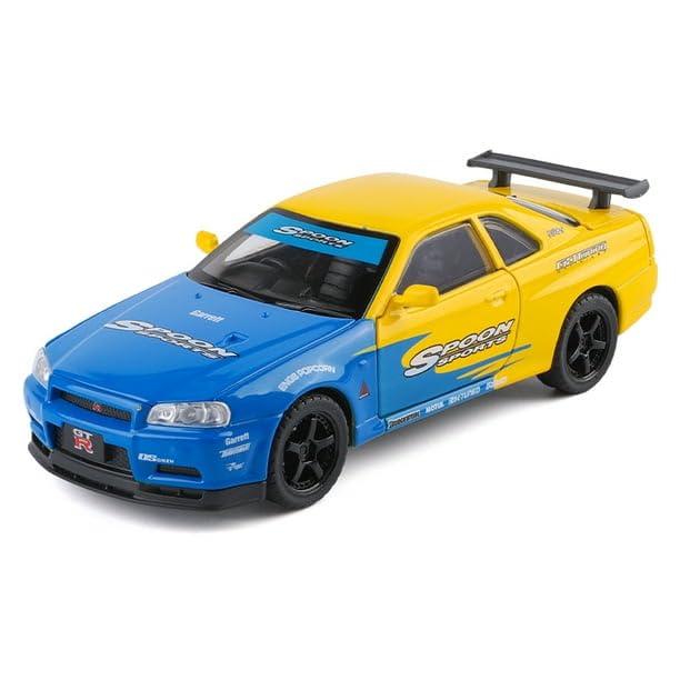 Nissan GT-R R34 1:24 diecast toy car main product photo