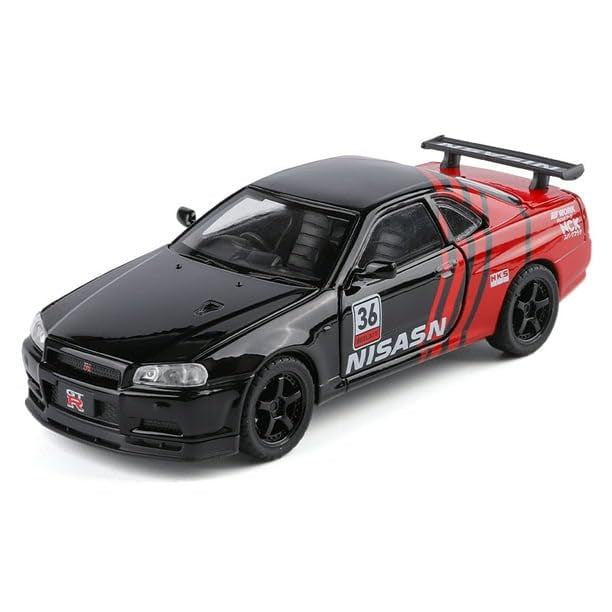 Nissan GT-R R34 1:24 diecast toy car front angle view