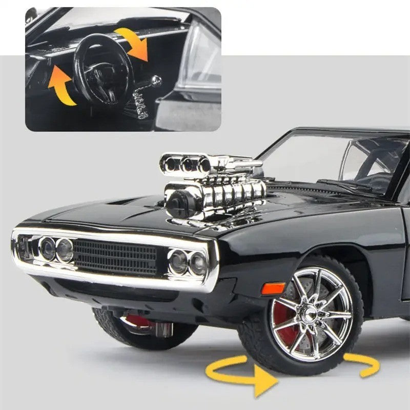 Dodge Charger 1:24 diecast toy car front angle view