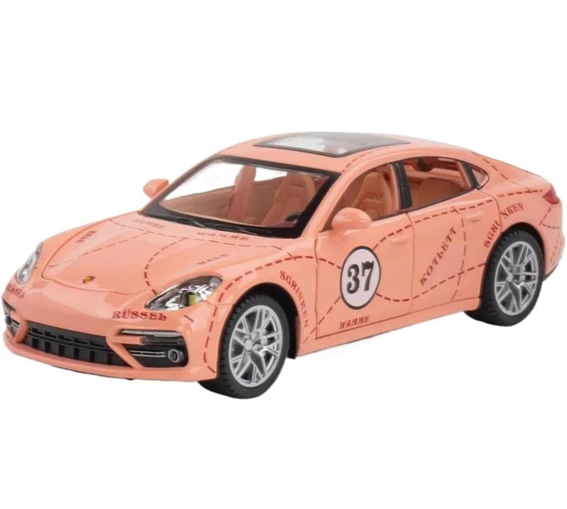 Porsche Panamera Gulf 1:24 diecast toy car side view