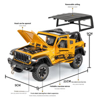 Jeep Wrangler Rubicon 1:24 diecast toy car opening detail