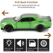 Dodge Challenger SRT Hellcat 1:24 diecast toy car top view