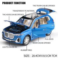 BMW X7 1:24 diecast toy car top view