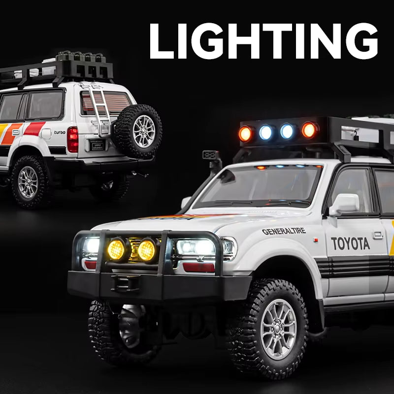 Toyota Land Cruiser LC80 1:24 diecast toy car rear angle view
