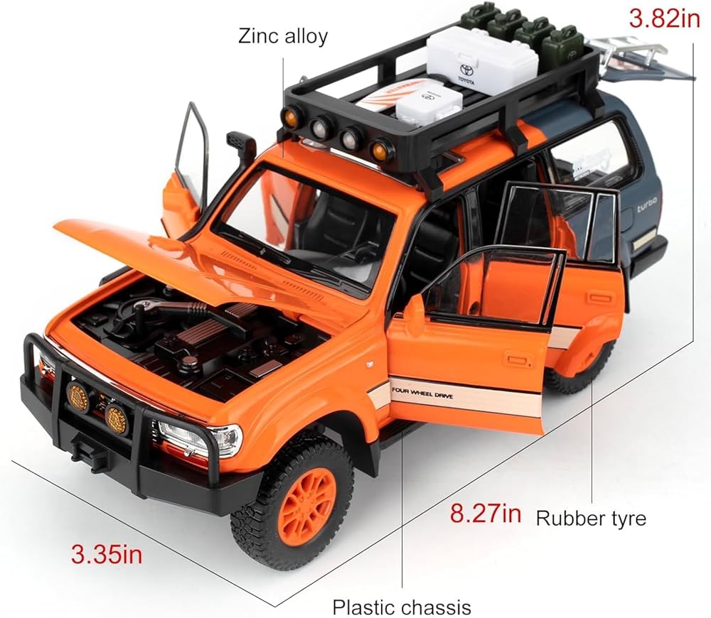 Toyota Land Cruiser LC80 1:24 diecast toy car opening detail