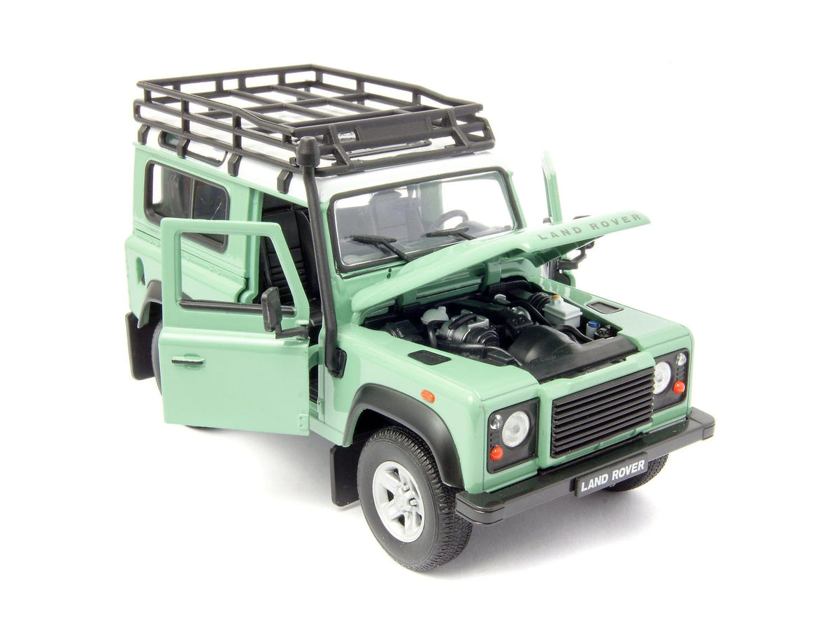 Land Rover Defender 90 1:24 diecast toy car rear angle view