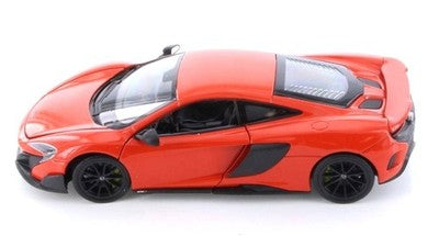 McLaren 675LT 2016 1:24 diecast toy car rear angle view