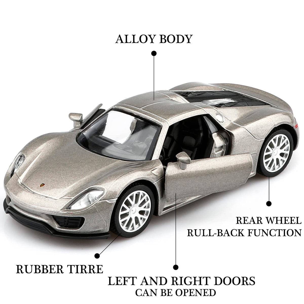 Porsche 918 Spyder 1:24 Diecast Toy Car product image 6