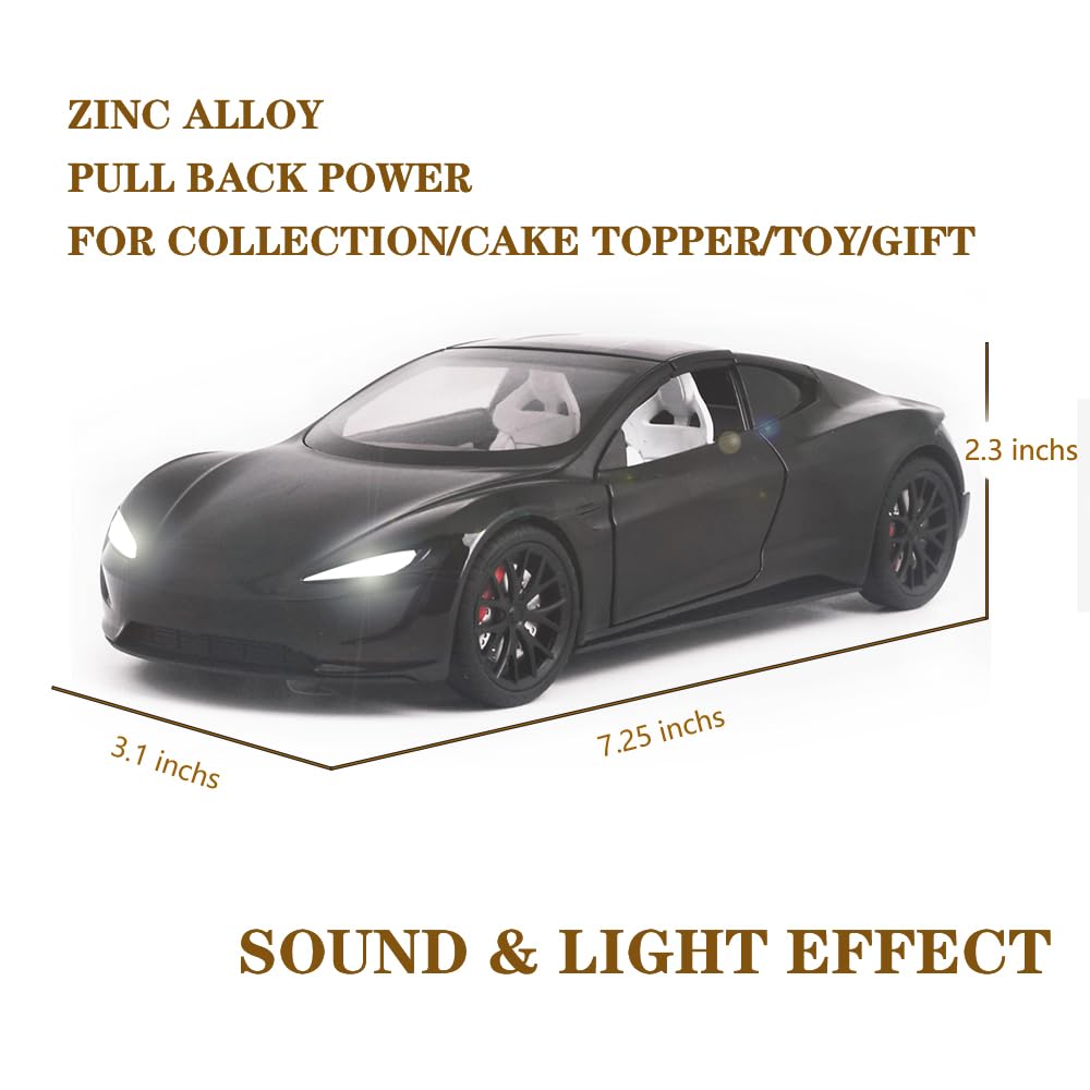Tesla Roadster 1:24 Diecast Toy Car product image 3
