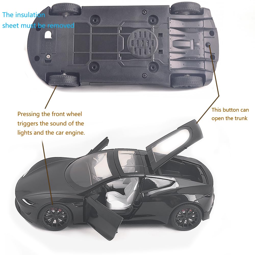 Tesla Roadster 1:24 Diecast Toy Car product image 2