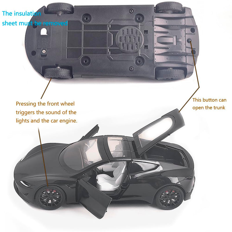 Tesla Roadster 1:24 Diecast Toy Car product image 2