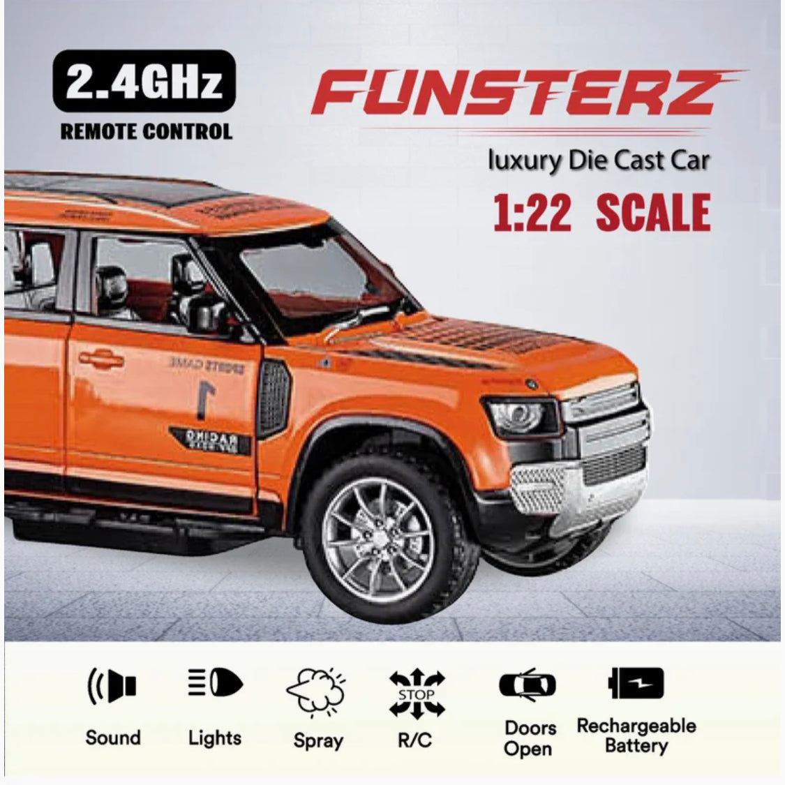 Land Rover Defender 1:24 diecast toy car wheel detail