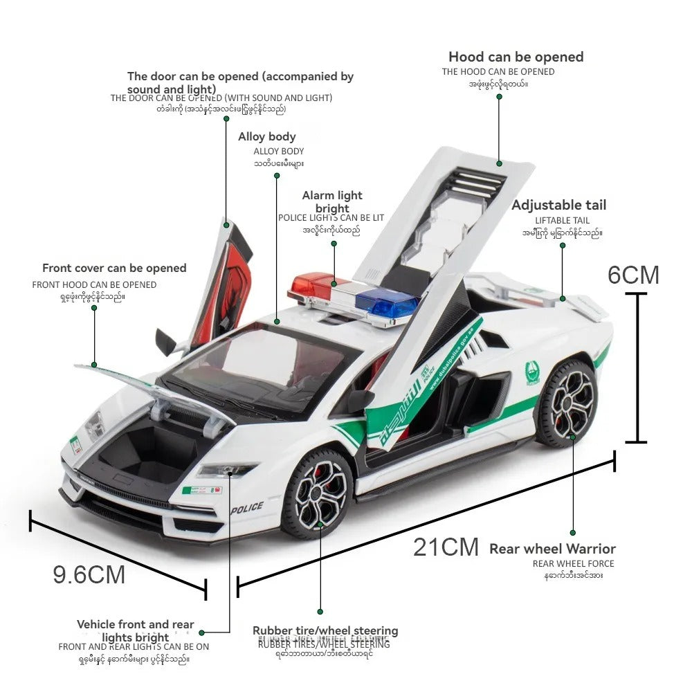 Lamborghini Police 800 1:24 Diecast Toy Car product image 3