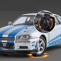 Nissan GT-R R34 1:24 diecast toy car product detail view