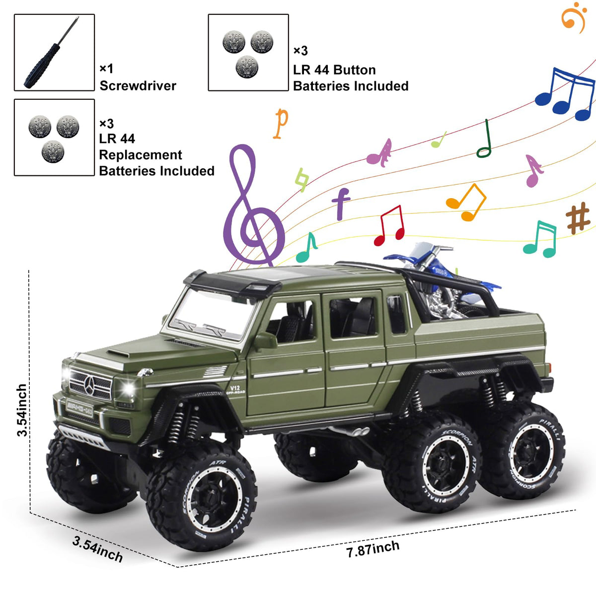 Mercedes-Benz G63 AMG 6x6 1:24 Diecast Toy Truck product image 5